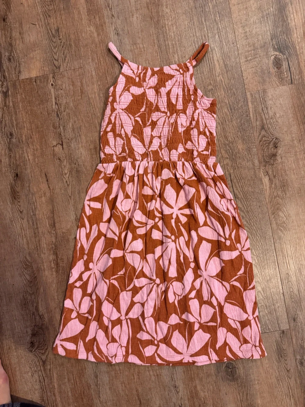 Carter’s Girls Pink and Rust Floral Sundress - Smocked Bodice